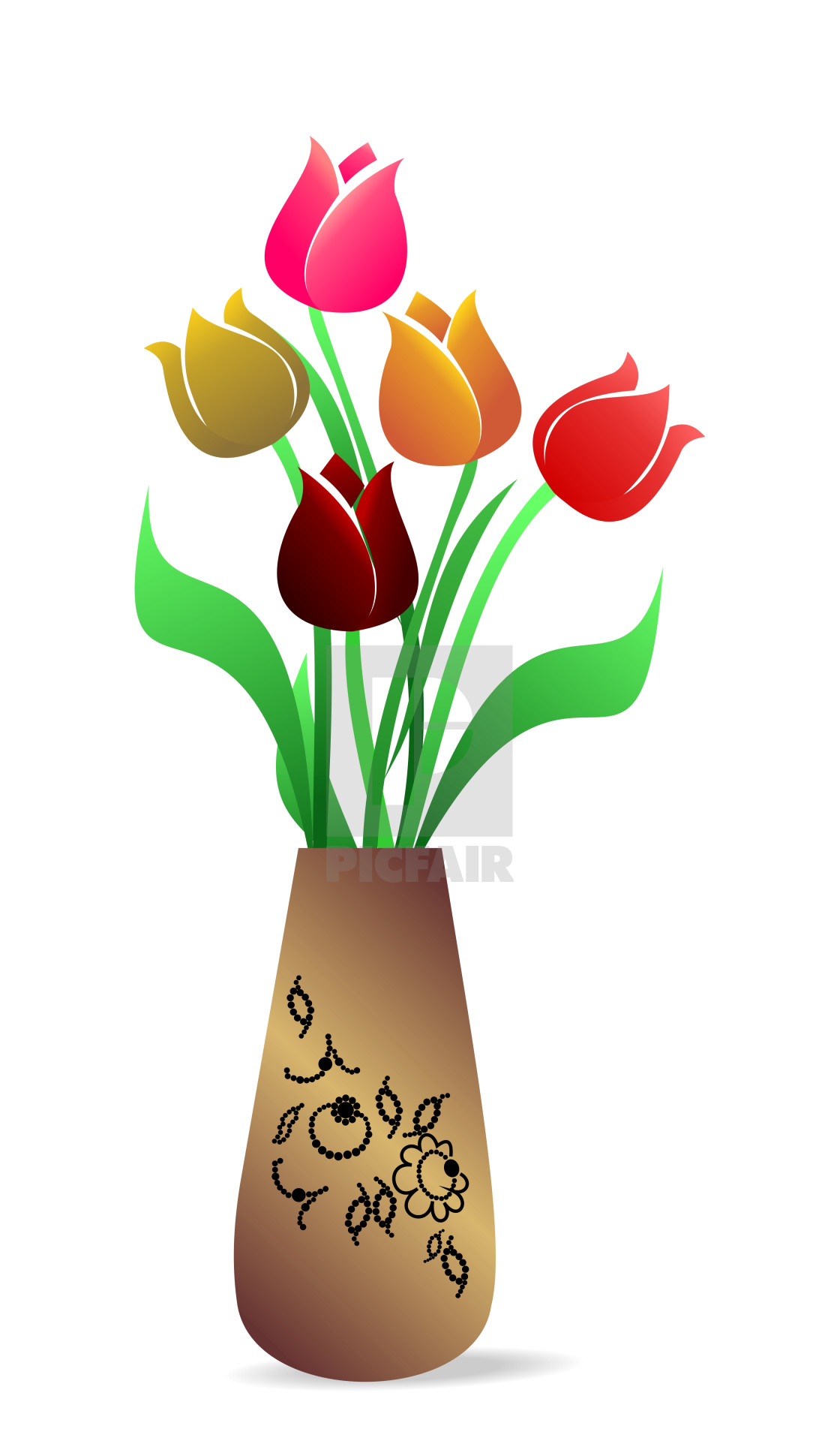 Тюльпаны в вазе для детей